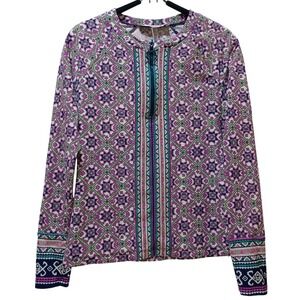 Nanette Lepore M Quarter Zip Rash Guard‎ Swim Top Beach Vacation Resort Poolside